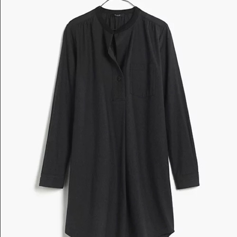 Madewell Charcoal Flannel Latitude Long Sleeve Popover Shirt Dress - Size XXS